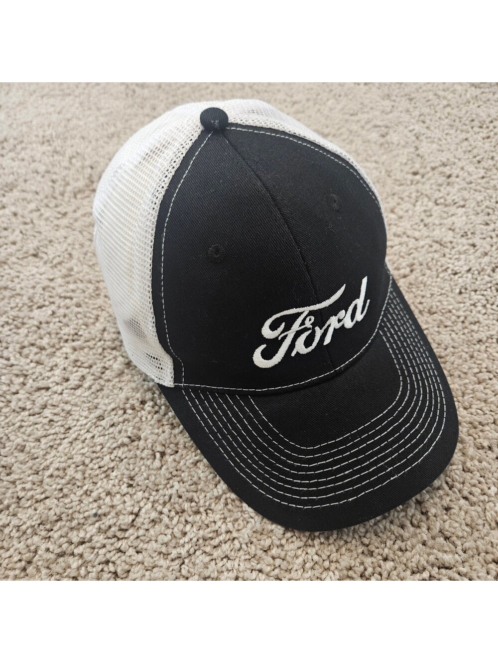 Ford Black and White Mesh Trucker Cap Hat